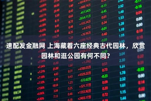 速配发金融网 上海藏着六座经典古代园林，欣赏园林和逛公园有何不同？
