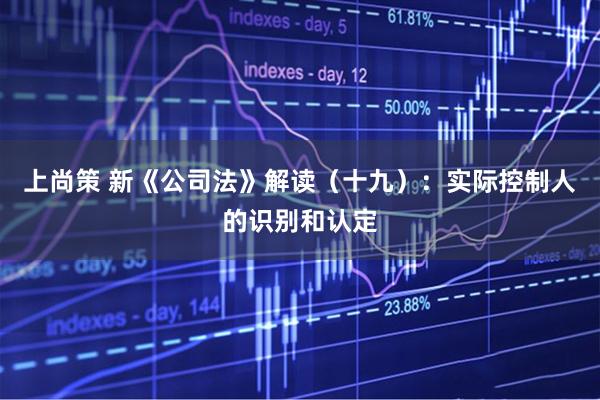 上尚策 新《公司法》解读（十九）：实际控制人的识别和认定